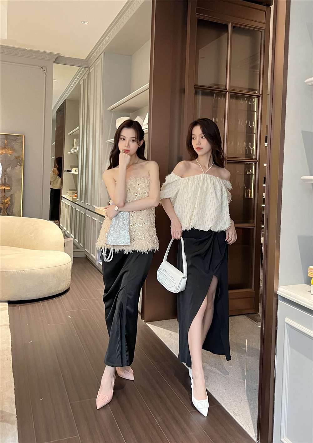 2023 New Style V-Strap Closed Toe Backless Sandals for Women Elegant Pointed Toe High Heel Shoes Commuter - Image 4