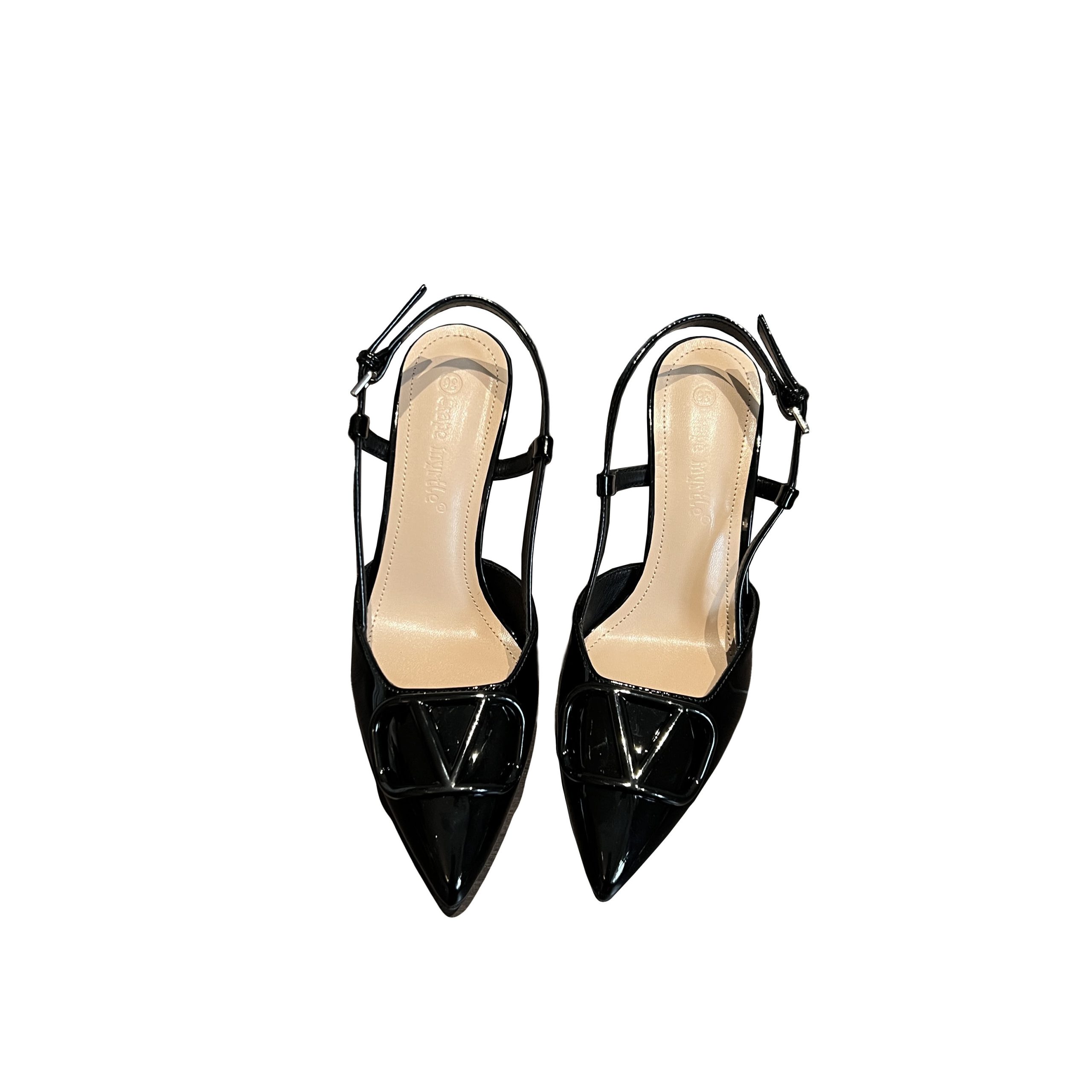 2023 New Style V-Strap Closed Toe Backless Sandals for Women Elegant Pointed Toe Real Leather High Heel Fashion Commuter Shoes - Image 5