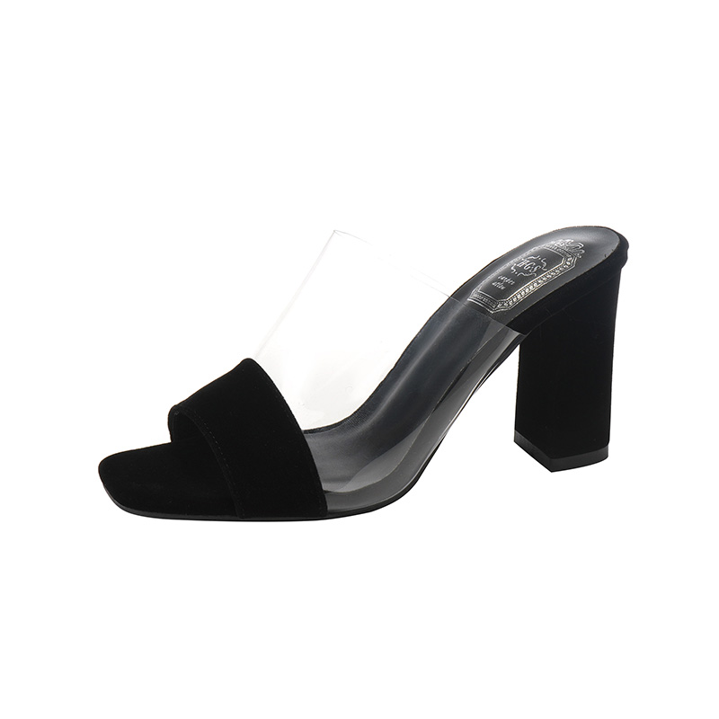 2026 New Summer Transparent Slippers for Women One-Strap Chunky Heel Waterproof Platform Shoes with Dress - Image 5