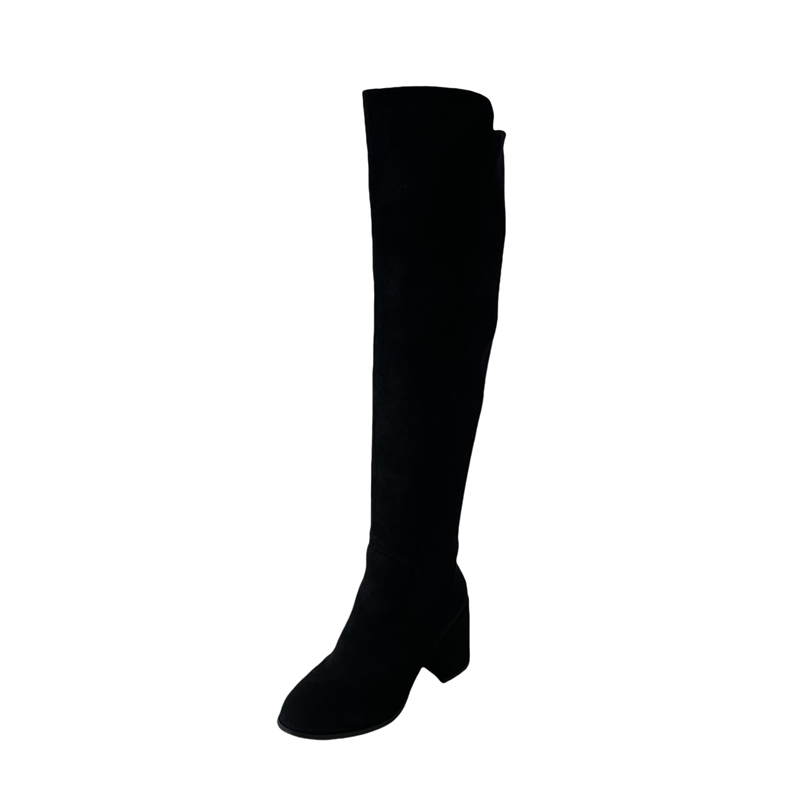Over Knee Boots for Women 2025 Winter 5050 High Heel Round Toe Stretch Boots Slim Fit Leg Slimming - Image 5