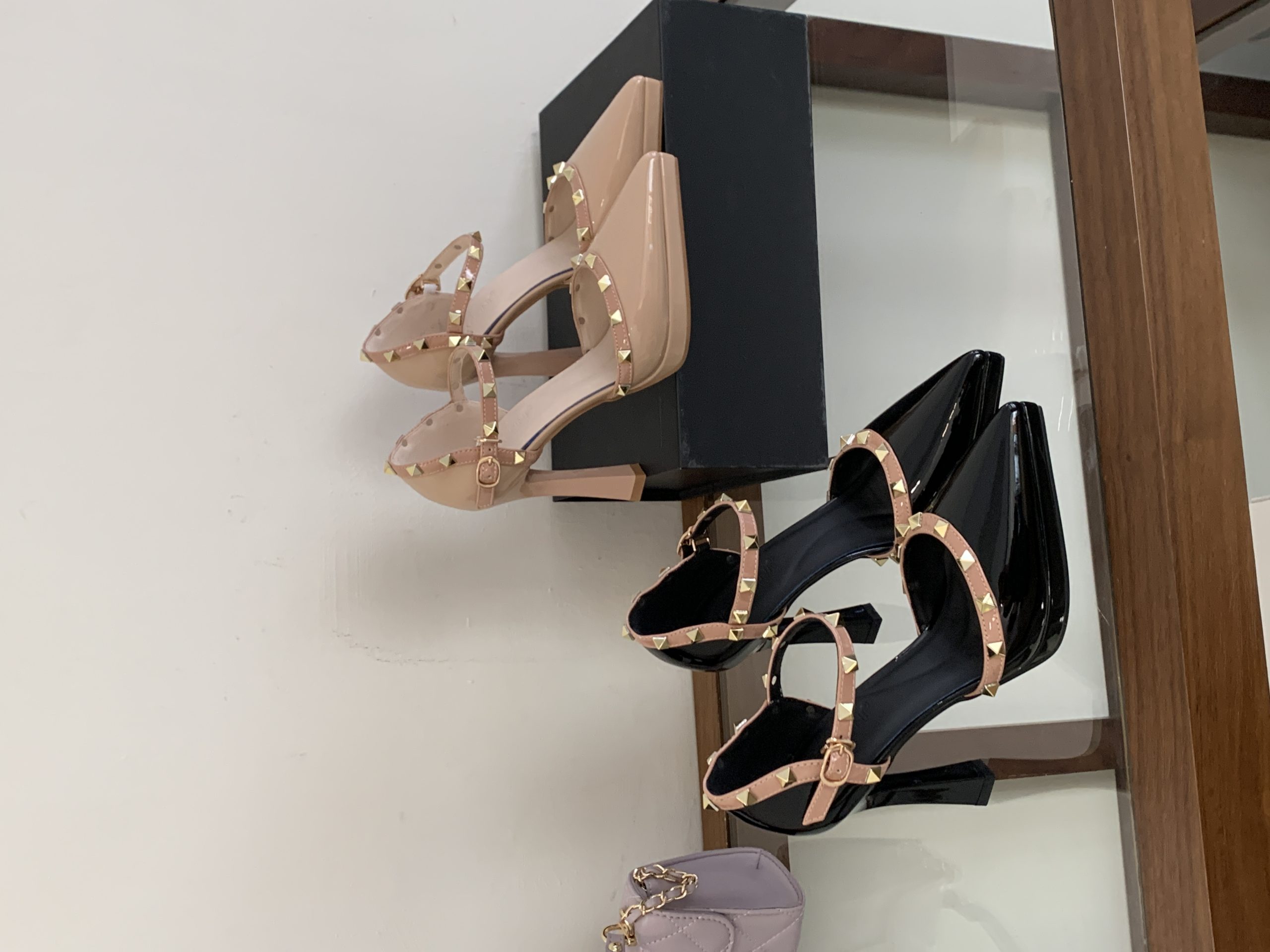 Waterproof Platform Pointed Toe Rivet High Heel Shoes Women 2026 Spring Summer New Nude Thin Heel One-Strap Sexy Beautiful Sandals